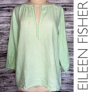 EILEEN FISHER Women’s 100% Linen Popover Blouse M
